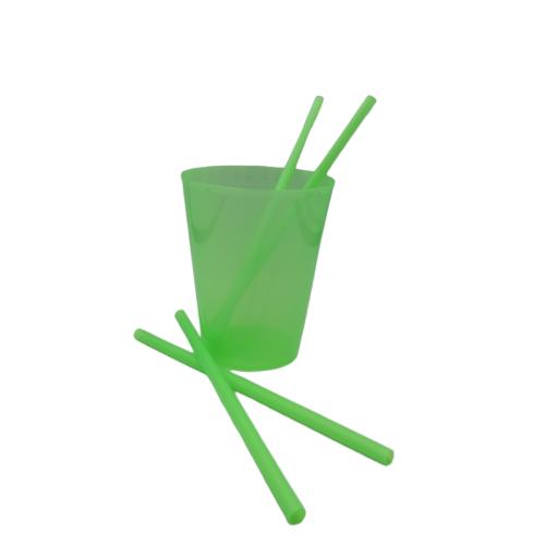Vaso Cubata Reutilizable Verde Fluor 1