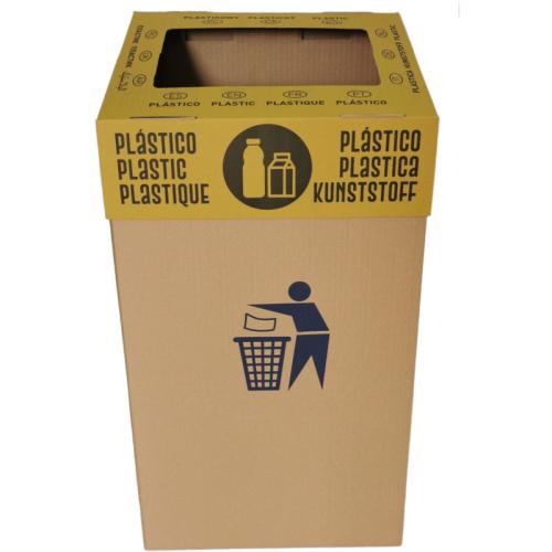 Papelera de Cartón Para Reciclaje de Plásticos 1