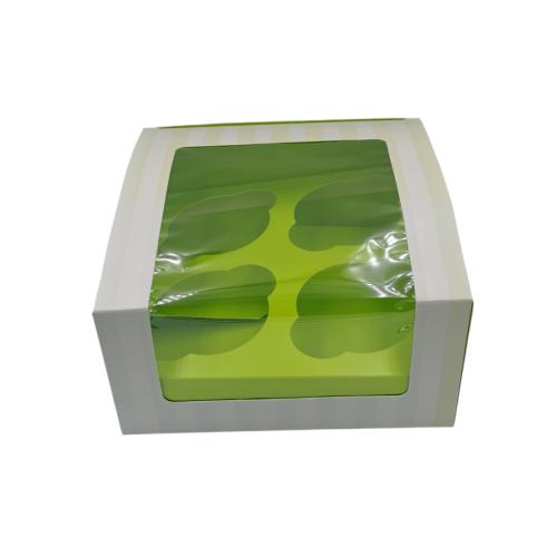 Caja Cuptake con Ventana Rallas Verdes (25u) 1